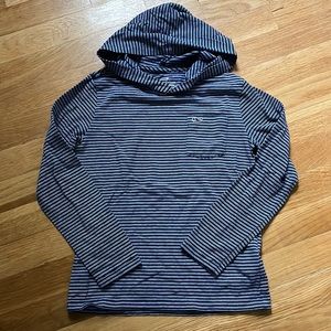 Vineyard Vines navy and white striped jersey hoodie